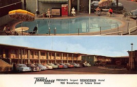 Fresno California~Travelodge Downtown Motel~Broadway @ Tulane Postcard - £5.97 GBP