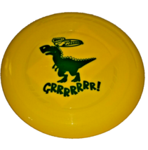 Frisbee Wham O T-Rex flying disc Yellow 9&quot; GRRRRRR dinosaur flying fun toy - $7.60