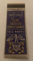 Vintage Matchbook Cover Matchcover Military US Officers Mess Great Lakes IL - £2.23 GBP