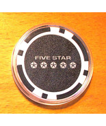 (1) Chrysler 5 Star Poker Chip Golf Ball Marker - Black - £6.23 GBP