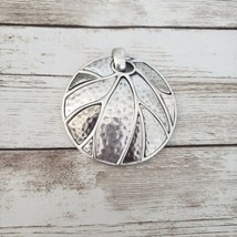 Vintage Pendant - Large Circular Silver Tones - No Chain Included - £13.36 GBP