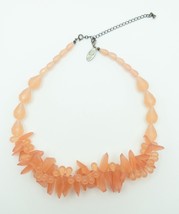 Vintage “Mark” Avon Pink/ Peach Spike Lucite Collar Necklace 17” &amp; 4” Ex... - $220.95 MXN