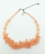 Vintage “Mark” Avon Pink/ Peach Spike Lucite Collar Necklace 17” &amp; 4” Ex... - $11.99