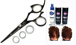 Shark Fin Professional Shear Right Hand Non Swivel Black+Piz-zaz Hair Fibers Set - £250.07 GBP+