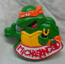 1989 VINTAGE TEENAGE MUTANT NINJA TURTLES MICHAELANGELO TURTLE Plastic T... - $14.85