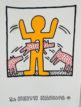 Keith Haring Untitled Impresión Giclée Dibujos Perros Salto Arte, Fire Venta, As - £250.80 GBP