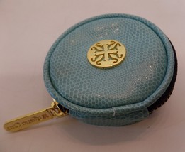 Rustic Cuff Jewelry Coin  Zippered Pouch Goldtone Logo Hardware 3&quot; Round 1&quot; Tall - £14.19 GBP