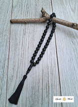 Natural Black Agate Stone Simple Prayer Beads,33 Beads Tasbih,Tasbeeh 12mm Bead - £18.83 GBP