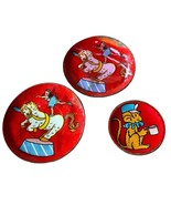 Vintage Litho Circus Tea Set Animals Performers Children&#39;s Tiny Tin Plat... - $27.08 CAD