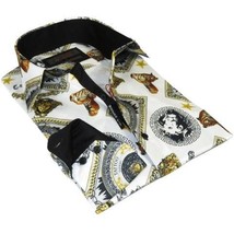 Mens Sports Dress Shirts By AXXESS From Turkey 100% Egyptian Cotton 622-12 White image 2