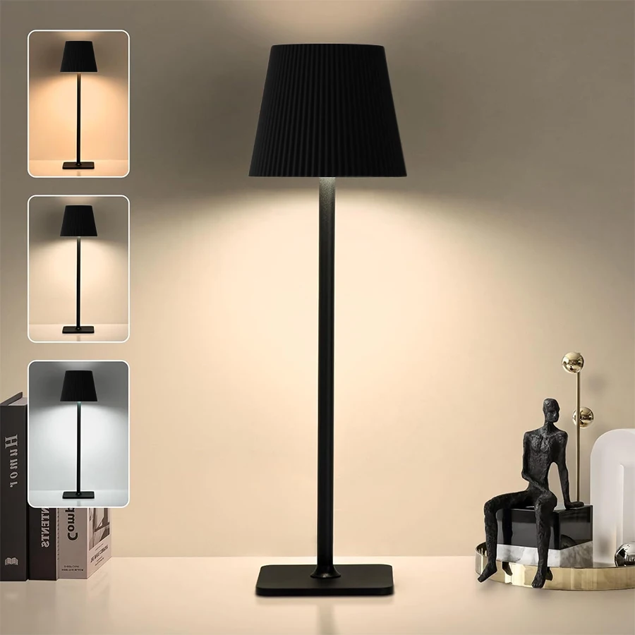 LED Desk Lamp Touch Sensor Cordless Table Lamp Rechargeable 3Color Bedside - $14.11+