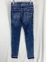 Justice Legging Jeans Raw Hem Women&#39;s Size 10 Slim Distressed Blue Denim Stretch - £8.97 GBP