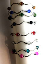 Vintage Stretch Bracelet Lot Glass Silver Tube Beads stack colorful layering - £15.81 GBP