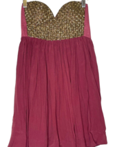 One Teaspoon Dress Size 6 Burgundy Corset Cocktail Mini Strapless Lace U... - €16,91 EUR