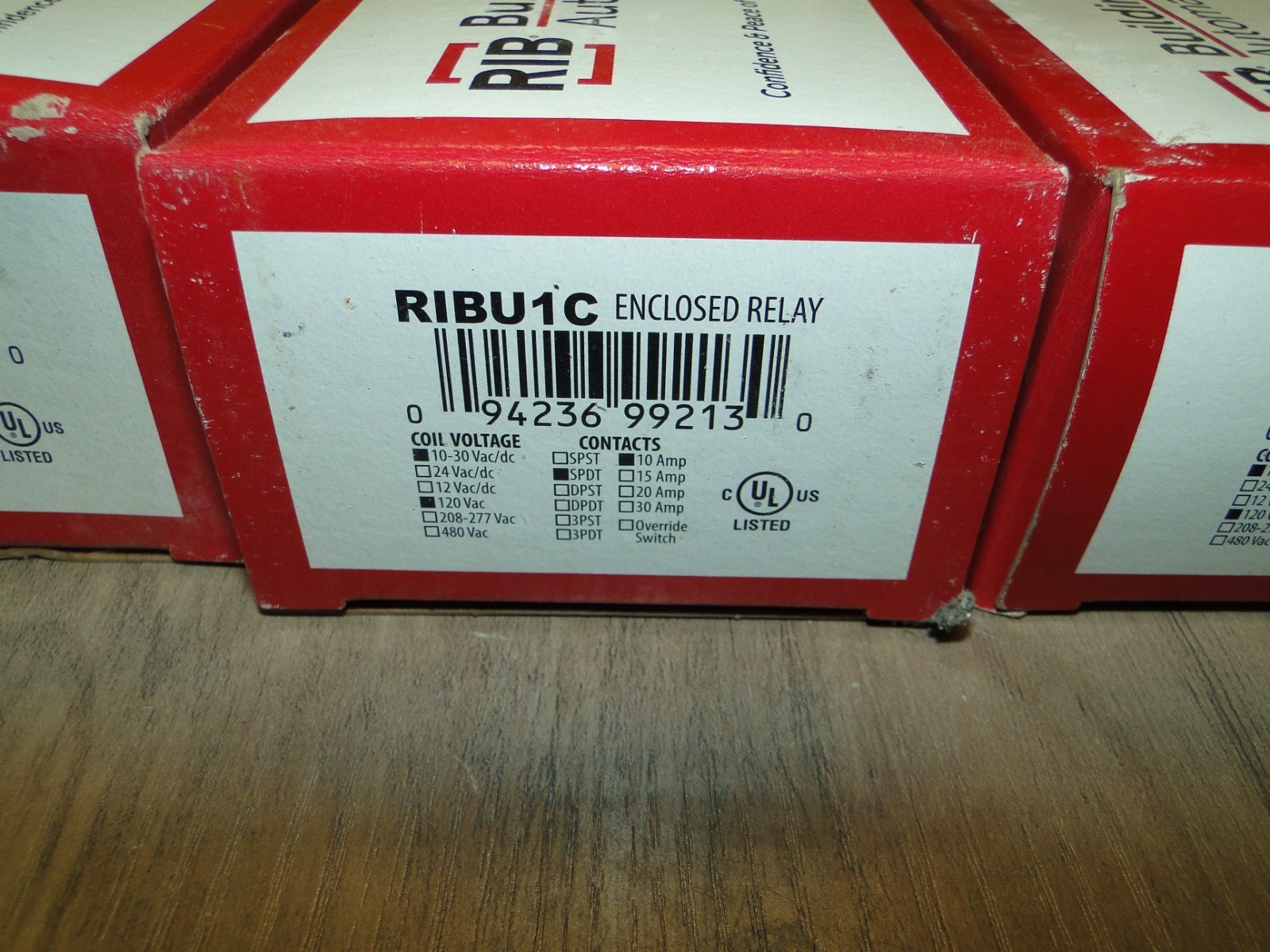 FUNCTIONAL DEVICES RIB RIBU1C ENCLOSED PILOT CONTROL RELAY 10 AMP SPDT LOT OF 3 Item image 2