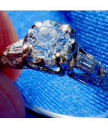 Earth mined Diamond Deco Engagement Ring 0.77 carat Antique Platinum Sol... - $7,595.25