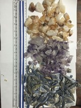 1lb Each Amethyst Citrine and Blue Kyanite Crystals - £23.66 GBP