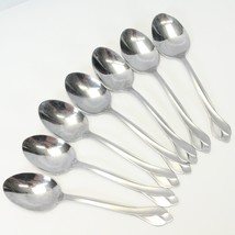 Oneida Tribeca Oval Soup Spoons Satin 6 3/4&quot; Stainless  Lot of 7 - £21.92 GBP