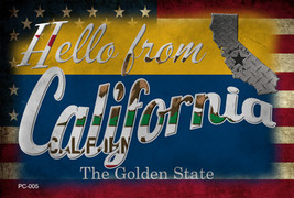 Hello From California Novelty Metal Postcard - £12.47 GBP