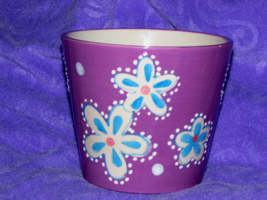 decorative ceramic lavender FLOWER POT 4&quot; tall 4.5&quot; top diameter (bdrm) - £5.55 GBP