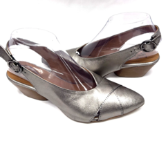 MIZ MOOZ WOMEN'S SLING STRAP LEATHER HEELED SANDALS PEWTER  37EU / 7US #... - $39.95