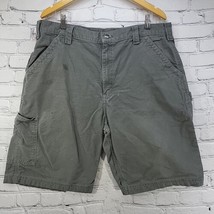 Carhartt Shorts Mens Size 38 Gray Carpenter Cargo Workwear B147 Flaw - £11.84 GBP