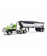 Kenworth W990 Day Cab and MAC Half-Round Tandem-Axle Dump Trailer Lime G... - €162,59 EUR
