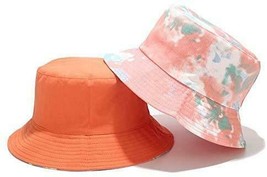 Women&#39;s Pink &amp; Green Tie Dye Sun Protection Double Side Reversible Bucket Hat - £10.23 GBP