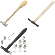 Chasing Hammer, Embossing Hammer &amp; Precision Hammer Set with 11 Interchangeable  - £50.14 GBP