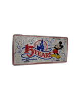 Disney&#39;s 15 Years Walt Disney World White License Plate with Mickey Mous... - $15.71