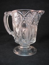 McKee ISIS 4 3/4 in EAPG Glass Creamer No 132 Clear Hobstars Fans Arches - $22.72