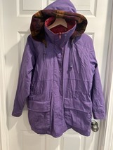 London Fog Women’s Jacket Size Medium Purple Towne Puffer Lined Coat Vintage 80s - £19.32 GBP