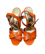 Coach &quot;Dani&quot; Vegan Leather Platform Heels Open Toe Ginger Sandals Women ... - £28.02 GBP