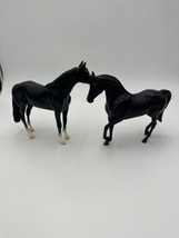 Breyer Horse Pair Raven Black Morgan And Classics Black Thoroughbred Toys - £50.73 GBP