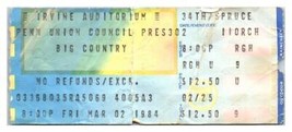 Groß Land Konzert Ticket Stumpf März 2 1984 Philadelphia Pennsylvania - £42.17 GBP