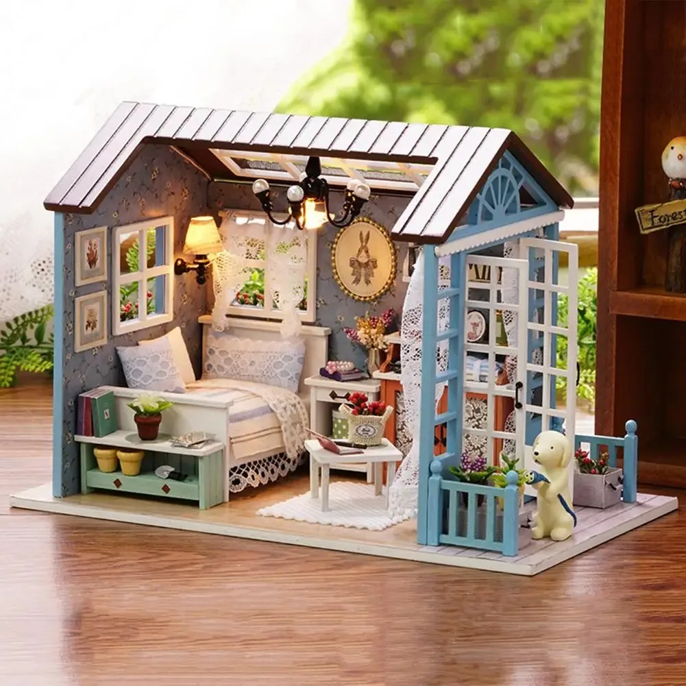 American Style Wooden Toys for Children Classical House DIY Mini Dollhou... - $10.60+