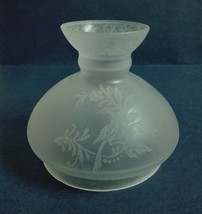 Vintage Frosted Glass Lamp Shade Bird Scene - Fitter: 3 13/16&quot; (9.7 cm) - £17.76 GBP