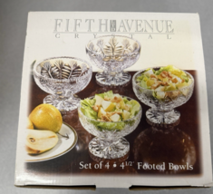 Fifth Avenue Portico Crystal 4.5 Inch Footed Bowls USA Made With Box - €17,89 EUR