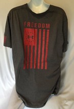 Under Armour Freedom Heatgear Short Sleeve Shirt Size XL RED Flag - £11.54 GBP