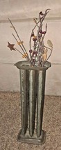 Antique Early Primitive 6 Hole Cavity Tube Taper Tin Candle Mold  - $84.14