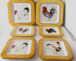 9 Piece Set FRENCH COUNTRY Rooster 8&quot; Dessert &amp; 6&quot; Canape Plates 7&quot; Butt... - £58.37 GBP