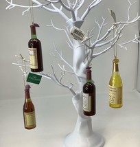 Kurt Adler Acrylic Wine Bottle Christmas Ornaments ~ Set of 3 OR 4 ~ Assorted - £17.57 GBP