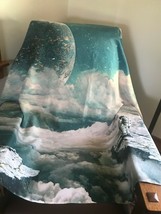 Society 6 100% Polyester Shades of Blue &amp; Tan Astronaut Moon Planets Spa... - $38.08