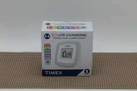 Timex Travel Dual Alarm Color Changing Travel Portable Compact Battery Powered - £16.80 GBP