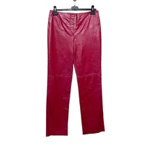 Vintage Kenneth Cole NWT Red Leather Pants Mid Rise Straight Hem Women’s... - $151.80