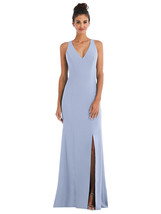 Criss-Cross Cutout Back Maxi Dress with Front Slit...TH050...Sky Blue...Size 18 - $75.05