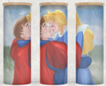 Frosted Glass Sleeping Beauty and Prince Kissing in Rain Cup Mug Tumbler... - $19.75