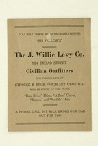 Vintage Paper Military Transition J Willie Levy Civilian Outfitters Augusta GA - £16.78 GBP