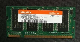 Hynix 512MB Memoria DDR-333MHz PC-2700-S 200-Pin Ram So-Dimm HYMD564M646B6-J Aa - £33.89 GBP