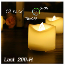12 Pack LED Tea Lights Battery Operated Flameless Candles Warm White NWT - £12.66 GBP